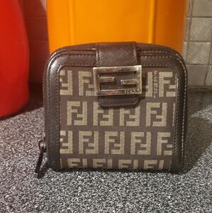 Fendi Monogram Compact Zippy Wallet